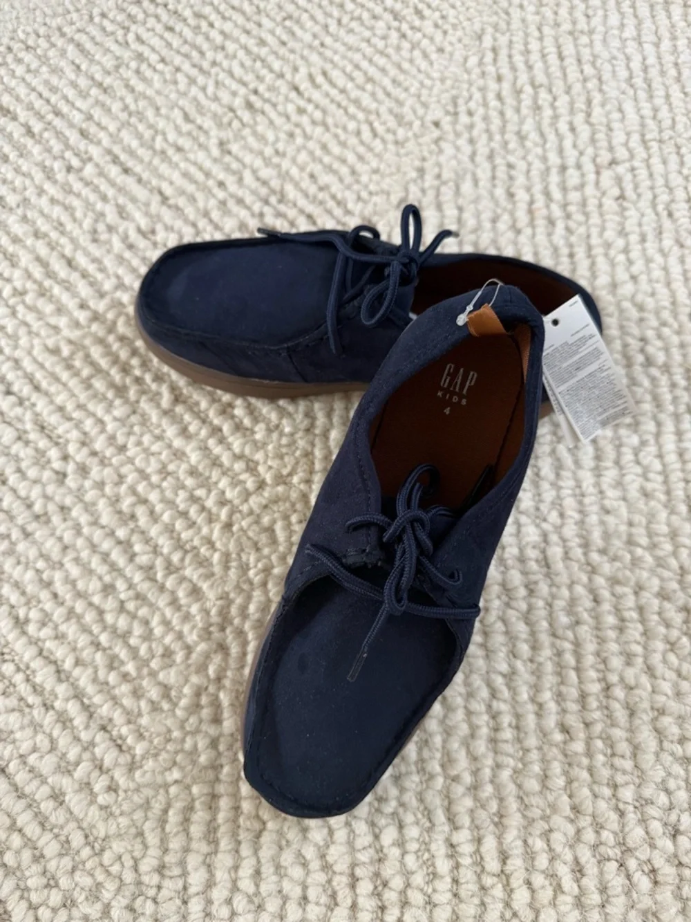 GAP Navy Suede Slip-On Loafers with Laces